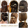 6Pcs 6 Styles Alloy Plating Hair Barrettes & Hair Clip PHAR-WR0001-02-5