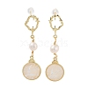 Natural Pearl Dangle Stud Earrings EJEW-P256-36G-1