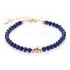 Synthetic Blue Goldstone Round Beaded Bracelet RG1104-2-1