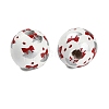 Christmas Printed Schima Wood European Beads WOOD-G024-02D-2