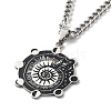 304 Stainless Steel Enamel Pendant Necklace NJEW-K253-16P-3