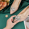 1 Pair Flower Alloy Glass Rhinestone Shoe Decorations FIND-FG0003-37-3