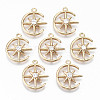 Brass Micro Pave Cubic Zirconia Pendants KK-S359-063-RS-1