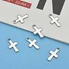 Tarnish Resistant 304 Stainless Steel Tiny Cross Charms STAS-E104-34P-6