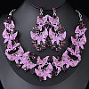 Alloy Enamel & Rhinestone Pendant Necklaces & Stud Dangle Earrings FS-WG46FE4-02-1