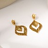 304 Stainless Steel Rhinestone Stud Dangle Earrings WG70B51-01-2