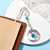 Alloy Moon Pendant Bookmark AJEW-JK00296-03-2