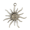 Tibetan Alloy Flower Pendant Cabochon Bezel Settings PALLOY-A13079-AS-NR-1