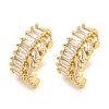Brass Micro Pave Cubic Zirconia Cuff Earrings EJEW-C104-098G-1