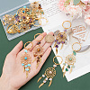   12Pcs Woven Net/Web with Feather Natural & Synthetic Gemstone Pendant Keychain KEYC-PH0001-80-5