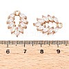 Brass Micro Pave Clear Cubic Zirconia Pendants KK-T060-33G-RS-3