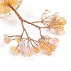 Natural Rose Quartz and Yellow Quartz Chips Tree of Life Decorations DJEW-B013-01H-2