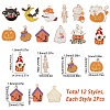 SUNNYCLUE 24Pcs 12 Style Halloween Theme Alloy Enamel Pendants ENAM-SC0003-30-2