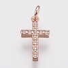 Brass Micro Pave Cubic Zirconia Pendants ZIRC-F083-008RG-RS-1