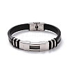 Men's Silicone Cord Bracelet BJEW-M206-02BP-1