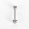 316L Surgical Stainless Steel Micro Pave Clear Cubic Zirconia Tongue Rings FS-WG6EDE0-02-4