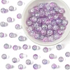 100Pcs Transparent Spray Painted Crackle Glass Beads GLAA-YW0005-15E-1