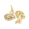 Brass Micro Pave Clear Cubic Zirconia Charms KK-Z044-33G-2