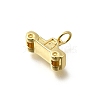 Brass Micro Pave Cubic Zirconia Charms KK-P295-13G-2