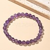 Natural Amethyst Bead Stretch Bracelets BJEW-K212-A-034-2