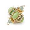 Dyed Synthetic Imperial Jasper & Handmade Glass Seed Beaded Rhombus Connector Charms PALLOY-MZ00960-04-4