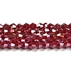 Opaque Solid Color Electroplate Glass Beads Strands GLAA-F029-P4mm-A01-1