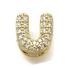 Brass Micro Pave Cubic Zirconia Letter Multi-Strand Links KK-D295-32G-21-1