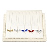 Imitation Leather Cover Wooden Slant Back Necklace Organizer Display Trays NDIS-WH0017-02B-1