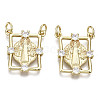 Brass Micro Pave Clear Cubic Zirconia Pendants ZIRC-N039-102-NF-1