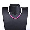 Handmade Polymer Clay Heishi Beaded Choker Necklaces NJEW-JN02722-01-4