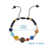 7 Chakras Nine Planets Braided Bead Bracelets BJEW-TAC0001-01-10