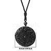 Natural Obsidian Pendant Necklace for Men PW-WG33725-06-1