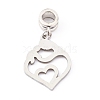 304 Stainless Steel European Dangle Charms PALLOY-JF00624-02-1