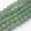 Frosted Round Natural Green Aventurine Bead Strands X-G-J338-05-8mm-3