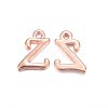 Rose Gold Plated Alloy Letter Pendants X-PALLOY-J718-01RG-Z-1