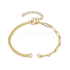 Brass Curb Chains & Paperclip Chains Bracelet Makings AJEW-JB01227-1