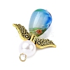 Handmade Millefiori Glass Pendants PALLOY-JF04573-02-5