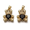 Brass Micro Pave Cubic Zirconia Pendants ZIRC-B002-01G-D-1