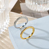 2Pcs 2 Colors Alloy with Crystal Rhinestone Finger Rings RJEW-TADJ0001-01D-5