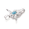 Brass and Synthetic Turquoise Pendants KK-T079-03A-P-2