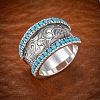 Retro Alloy & Turquoise Finger Rings FS-WG1E1DC-03-3