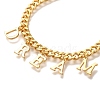 Letter DREAM Brass Charm Bracelets for Women BJEW-L696-111G-2