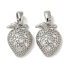 Brass Micro Pave Cubic Zirconia Pendents KK-R210-17P-1