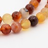 Natural Red Agate Dyed Round Bead Strands G-P070-20-8mm-1