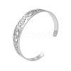 Hollow Out Knot 304 Stainless Steel Open Cuff Bangles for Women BJEW-G701-02P-1