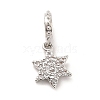 Rack Plating Brass Micro Pave Cubic Zirconia European Dangle Charms KK-K270-11P-1