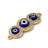 Handmade Lampwork Evil Eye Connector Charms ZIRC-L102-10G-04-4