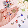 36Pcs 6 Colors Angel Glass Pendants PALLOY-CA00009-3