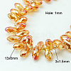 Electroplate Glass Faceted Teardrop Beads Strands EGLA-D014-29-1