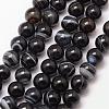 Natural Black Agate Bead Strands G-K166-13-10mm-05-1